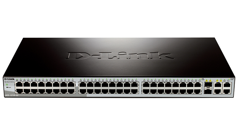 Коммутатор D-Link L2 Smart Switch with 48 10/100Base-TX ports and 2 10/100/1000Base-T ports and 2 100/1000Base-T/SFP combo-portsL2 Smart Switch with 48 10/100Base-TX ports and 2 10/100/1000Base-T ports and 2 100/1000Base-T/SFP combo-ports DES-1210-52 DES-1210-52/C1A