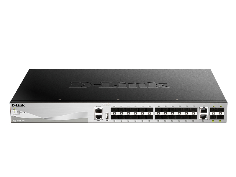 Коммутатор D-Link L3 Managed Switch with 24 100/1000Base-X SFP ports and 2 10GBase-T ports and 4 10GBase-X SFP+ ports DGS-3130-30S/A1A DGS-3130-30S/A1A