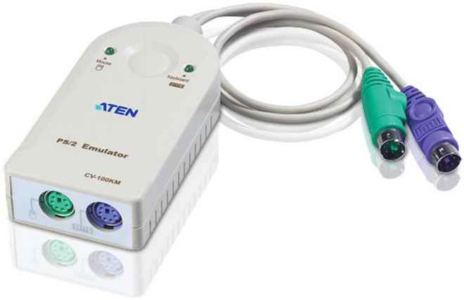 Адаптер ATEN 6MINI-DIN, 2xFemale>2xMale, 6 провод., пласт.корпус, (клав. + мышь) CV100KM-AT CV100KM-AT