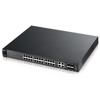 Коммутатор ZYXEL управляемый 24 PoE Fast Ethernet с 4 портами Gigabit Ethernet совмещенными с SFP-слотами ES3500-24HP ES3500-24HP