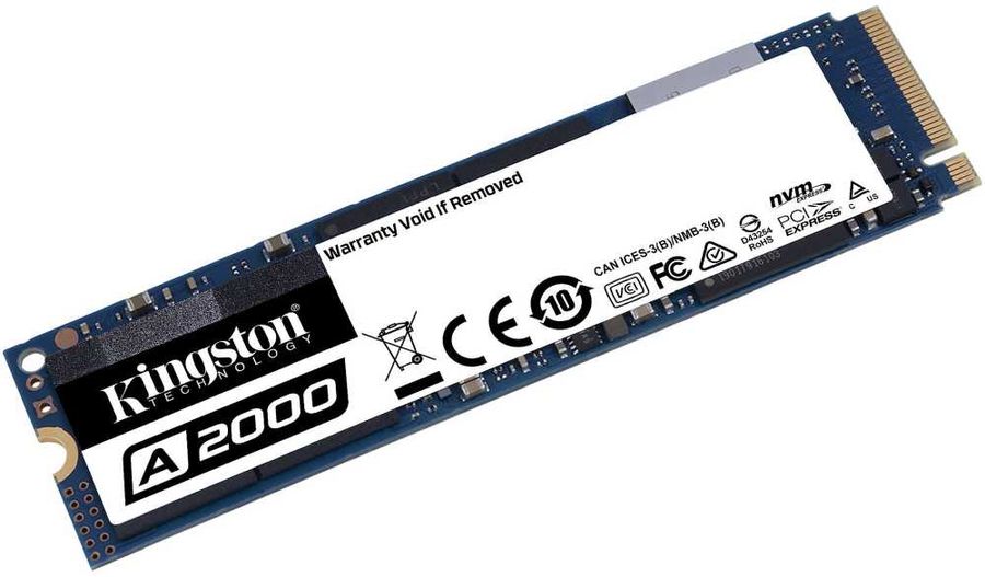 Твердотельный накопитель Kingston A2000 Series 1000GB M.2 2280 NVMe R/W 2200/2000MB/s IOPs 250 000/220 000, 600TBW SA2000M8/1000G SA2000M8/1000G