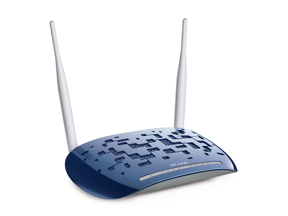 Маршрутизатор TP-Link 300n, модем ADSL2+ Annex A, 802.11b/g/n, 1*RJ11, 4*RJ45 10/100, 2 съёмн 5 дБи антенны, ADSL-сплиттер TD-W8960N TD-W8960N