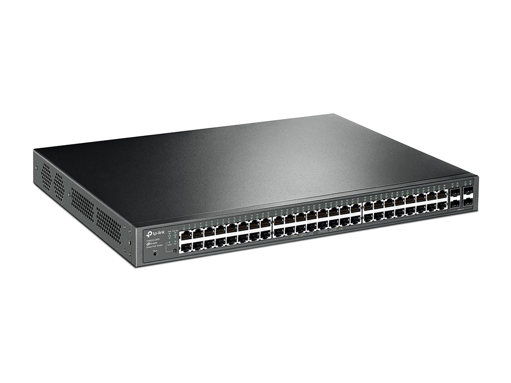 Коммутатор TP-Link Web-smart, PoE+, 44*10/100/1000, 4 combo 10/100/1000, поддержка 802.3at/af, бюджет PoE до 384 Вт T1600G-52PS T1600G-52PS