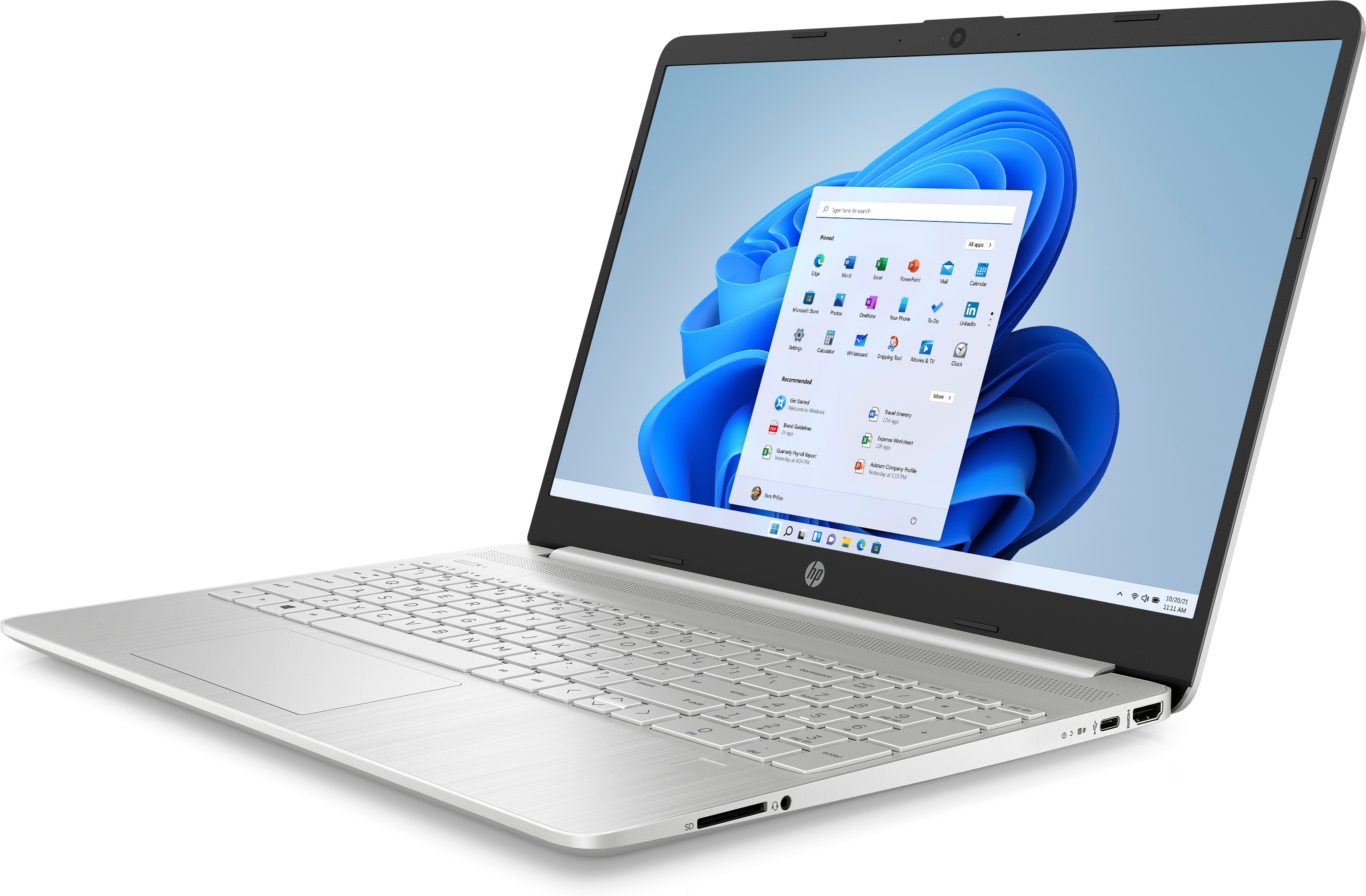 Ноутбук HP 15s-eq2104ur Ryzen 7 5700U 8Gb SSD512Gb AMD Radeon 15.6" IPS FHD (1920x1080) Windows 11 Home silver WiFi BT Cam 640P6EA 640P6EA