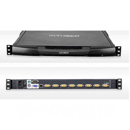 KVM переключатель ATEN VGA/SVGA+KBD+MOUSE, 2> 8 блоков/портов PS/2, со шнурами PS2 2х1.8м KL9108M-AX-RG KL9108M-AX-RG