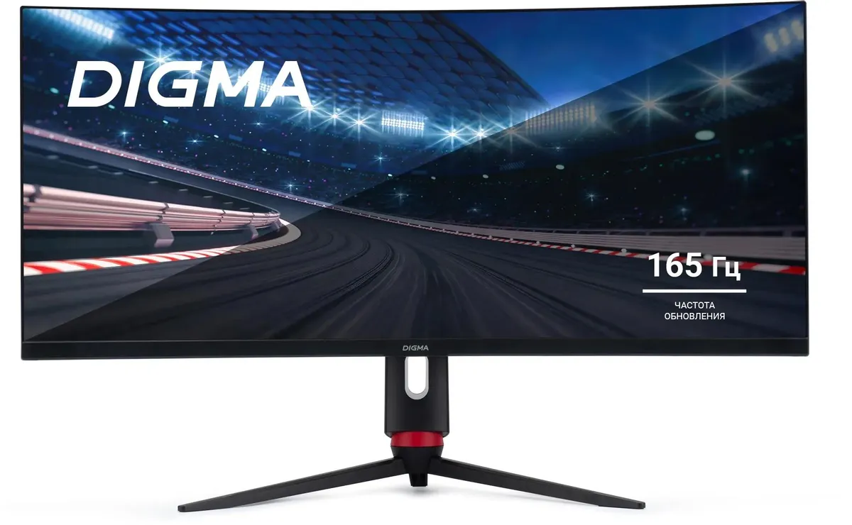 Монитор Digma Overdrive 34A711Q 34" черный VA LED 4ms 21:9 HDMI M/M матовая HAS Piv 300cd 178гр/178гр 3440x1440 165Hz G-Sync FreeSync DP UW 7.3кг DM34VG02 DM34VG02