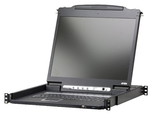 KVM переключатель ATEN 2 user консоль LCD 17" =>16 cpu/блоков/портов PS2/USB+VGA, с KVM-шнурами PS2 1х1.8м.;USB 1x1.8м CL5716FM-AT-RG CL5716FM-AT-RG