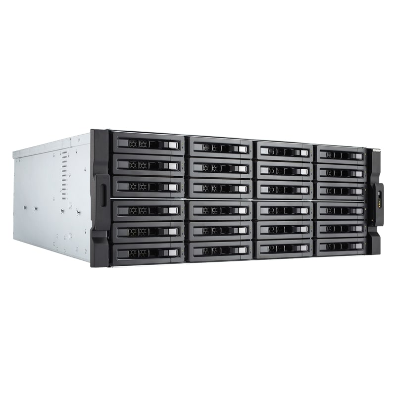Сетевой RAID-накопитель QNAP 24-Bay Intel Core i5-8500 6-core 3.0 GHz (up to 4.0 GHz), 8 GB UDIMM DDR4 (2 x 4GB), 24x 2.5"/3.5" SATA HDD/SSD, 4x GbE LAN, 2 x 10GbE SFP+, 2xPSU, rackmount 4U. W/o rail kit RAIL-A02-90 TVS-2472XU-RP-i5-8G TVS-2472XU-RP-i5-8G