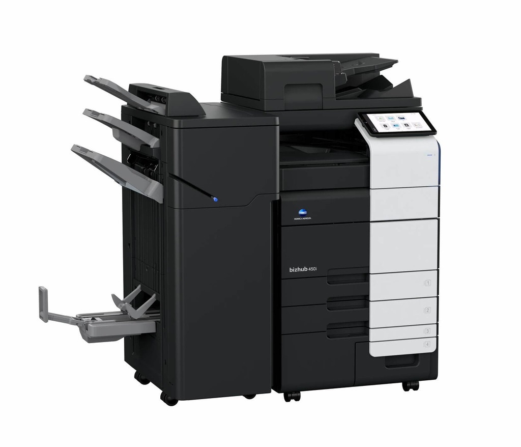 МФУ Konica Minolta bizhub 450i (A3, 45 ppm, DADF, без тумбы, без картриджей, без кабеля питания, запуск только инженером платно, замена AA6U021) AC76021 AC76021