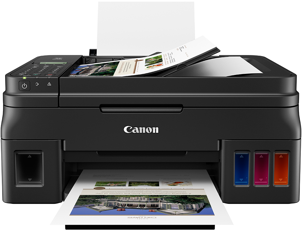 МФУ Canon PIXMA G4410, 4-цветный струйный СНПЧ, A4, 8.8 (5 цв) изобр./мин, 4800x1200 dpi, ADF20, подача: 100 лист., USB, Wi-Fi, Pixma Cloud Link, печать фотографий, печать без полей, 2-строчная ЖК-панель, 2316C009 2316C009