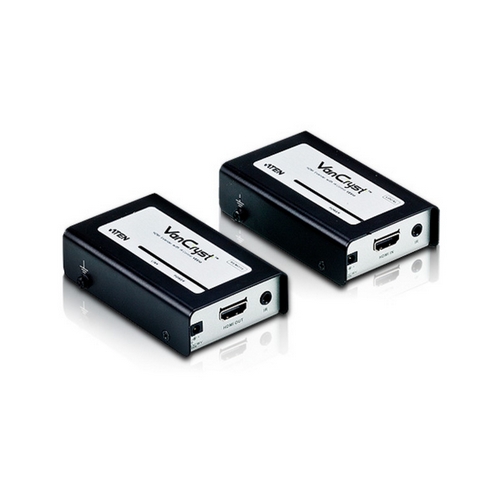 Удлинитель ATEN HDMI+IR, 60 м., 2xUTP Cat5e, HDMI+2xRJ45+MINIJACK, F, без шнуров, 1xБ.П.220> 5V, макс.разр.1920x1200 VE810-AT-G VE810-AT-G