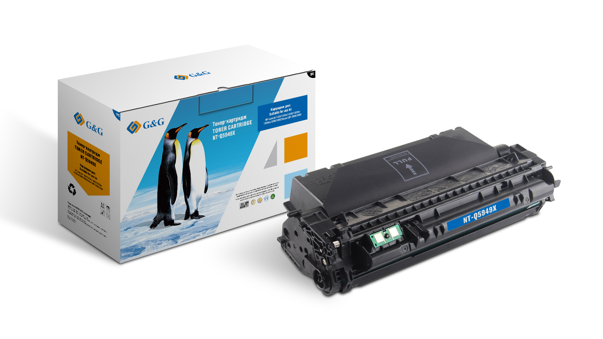 Тонер-картридж G&G для HP LaserJet 1160/1320/3390/3392 Canon LBP-3300/3360 (6000стр) NT-Q5949X NT-Q5949X