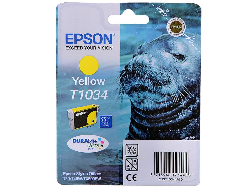 Картридж струйный Epson T1034 C13T10344A10 желтый (11.1мл) для Epson T30/T40W/TX550W C13T10344A10