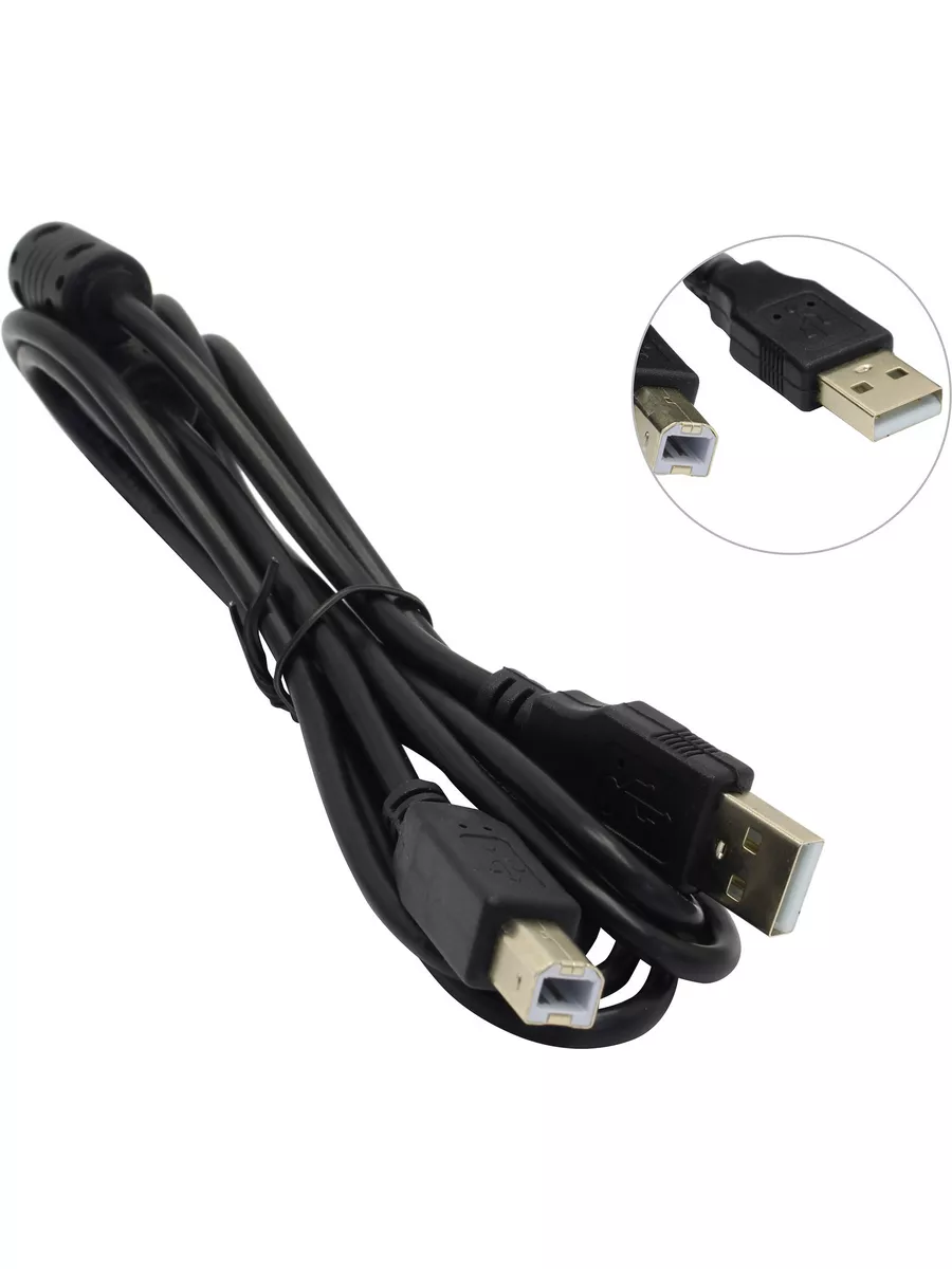 Кабель USB 5bites профессиональный USB2.0, AM/BM, зол.разъемы, ферр.кольца, 1.8м., черный UC5010-018A UC5010-018A