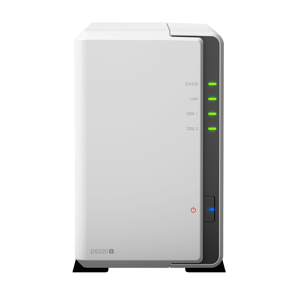 СХД Synology DS220J Realtek RTD1296 4C 1.4GHz,512Mb DDR4,2*2.5/3.5" SATA,RAID 0,1,2*USB3.0,1GE,iSCSI,2*IPcam(upto 12)/PS/2YW DS220j DS220j
