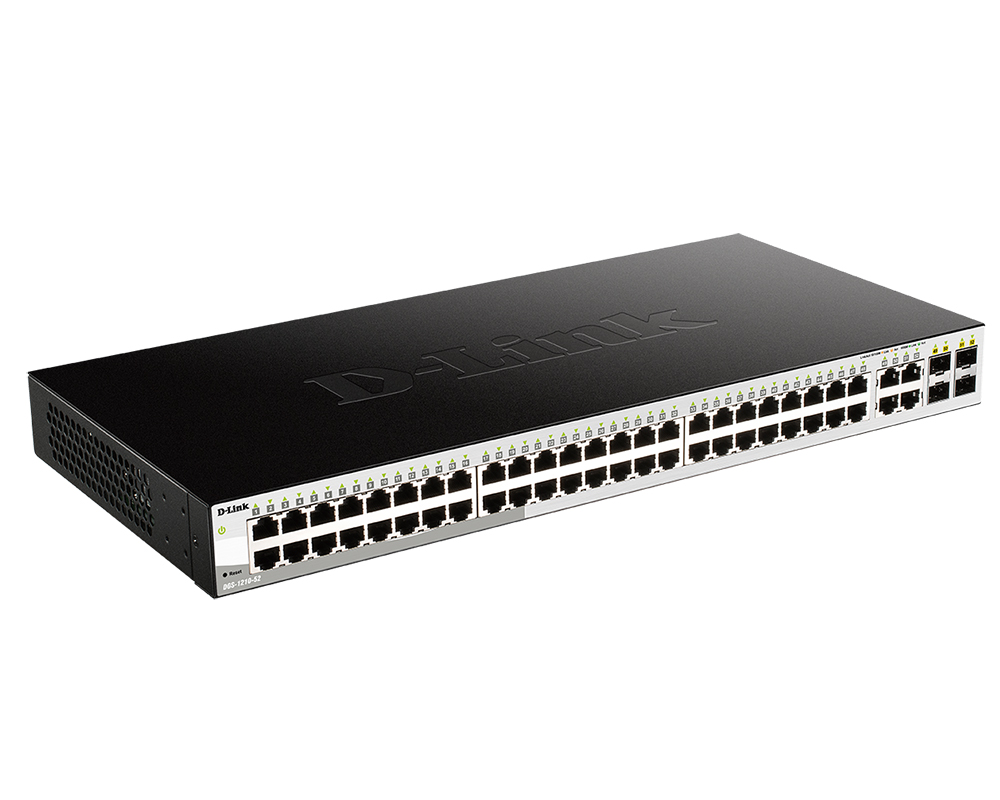 Коммутатор D-Link L2 Managed Switch with 48 10/100/1000Base-T ports and 4 100/1000Base-T/SFP combo-ports DGS-1210-52/FL1A DGS-1210-52/FL1A
