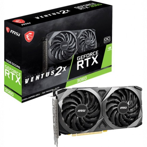 Видеокарта MSI RTX 3060 VENTUS 2X 12G OC RU 12GB OC GDDR6 192bit 8nm 1320/15000MHz HDMI/3*DP LHR RTX 3060 VENTUS 2X OC RU RTX 3060 VENTUS 2X OC RU
