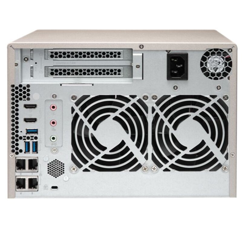 Сетевой RAID-накопитель QNAP 6-tray w/o HDD, 2xM.2 SSD Slot, 2xHDMI-port. Quad-сore AMD quad-core 2.1 GHz up to 3.4 GHz , 8GB DDR4 (2 x 4GB) up to 64GB (4 x 16GB), 4x Gigabit LAN TVS-673e-8G TVS-673e-8G