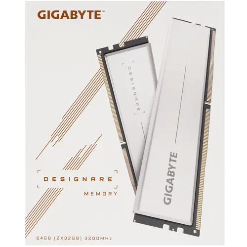 Модуль памяти Gigabyte 64GB DDR4 3200 DIMM DESIGNARE Silver Gaming Memory 2 pack Non-ECC, CL16, 1.35V, Kit (2x32GB), (808259) RTL GP-DSG64G32 GP-DSG64G32