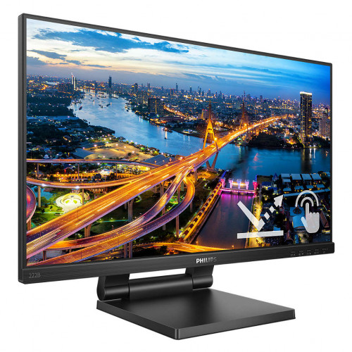 Монитор Philips 21.5'' 16:9 1920х1080(FHD) IPS, nonGLARE, TOUCH, 250cd/m2, H178°/V178°, 1000:1, 50M:1, 16,7 миллионов цветов, 4ms, VGA, DVI, 1,4, 1,2, USB-Hub, Height adj, Tilt, Speakers, 2Y, Black 222B1TC (00/01) 222B1TC (00/01)