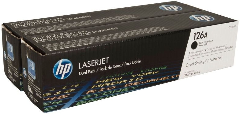 Картридж Hewlett-Packard (CE310AD) для Color LaserJet CP1012 Pro/CP1025 Pro( 2 х 1 600 стр.) черный CE310AD