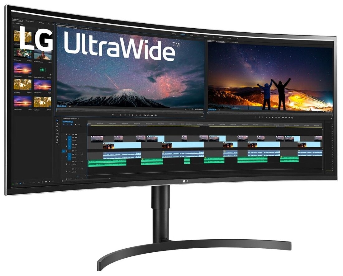 Монитор LG 38" IPS LED изогнутый, 3840x1600, 5ms, 178°/178°, 300cd/m2, 1000:1, 2*HDMI, DP, 75Hz, HDR10, HAS, Black 38WN75C-B 38WN75C-B #5