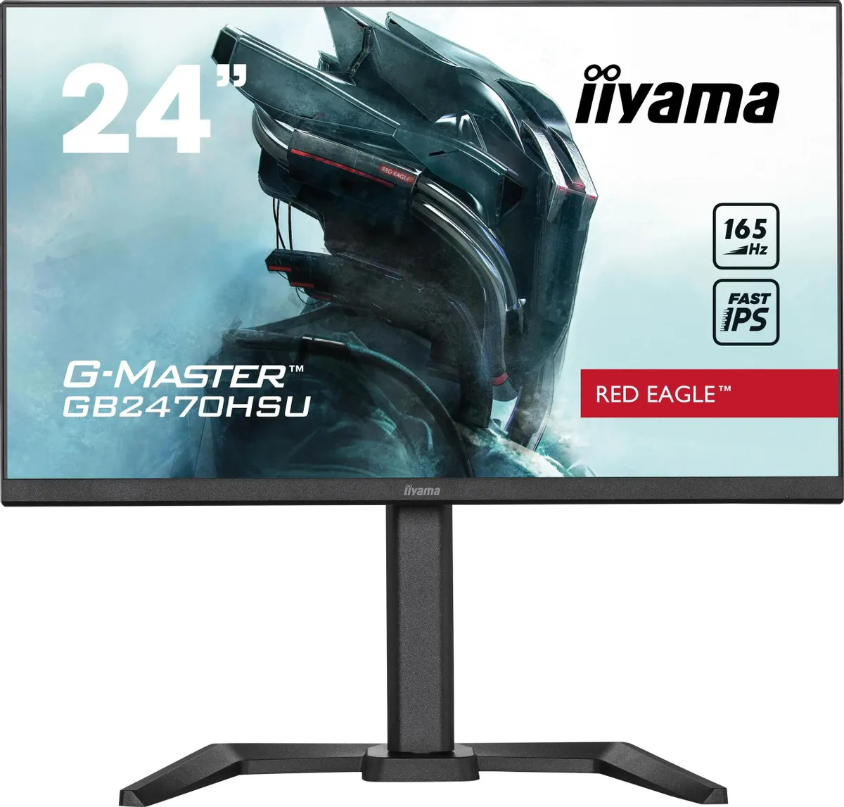 Монитор iiYama IGZO LCD 23.8'' 1920x1080 165Hz 0.8ms 178/178 250cd 1100:1 8bit6bit+FRC HDMI1.4 DisplayPort1.2 2xUSB2.0 2x2W Pivot VESA GB2470HSU-B5 GB2470HSU-B5