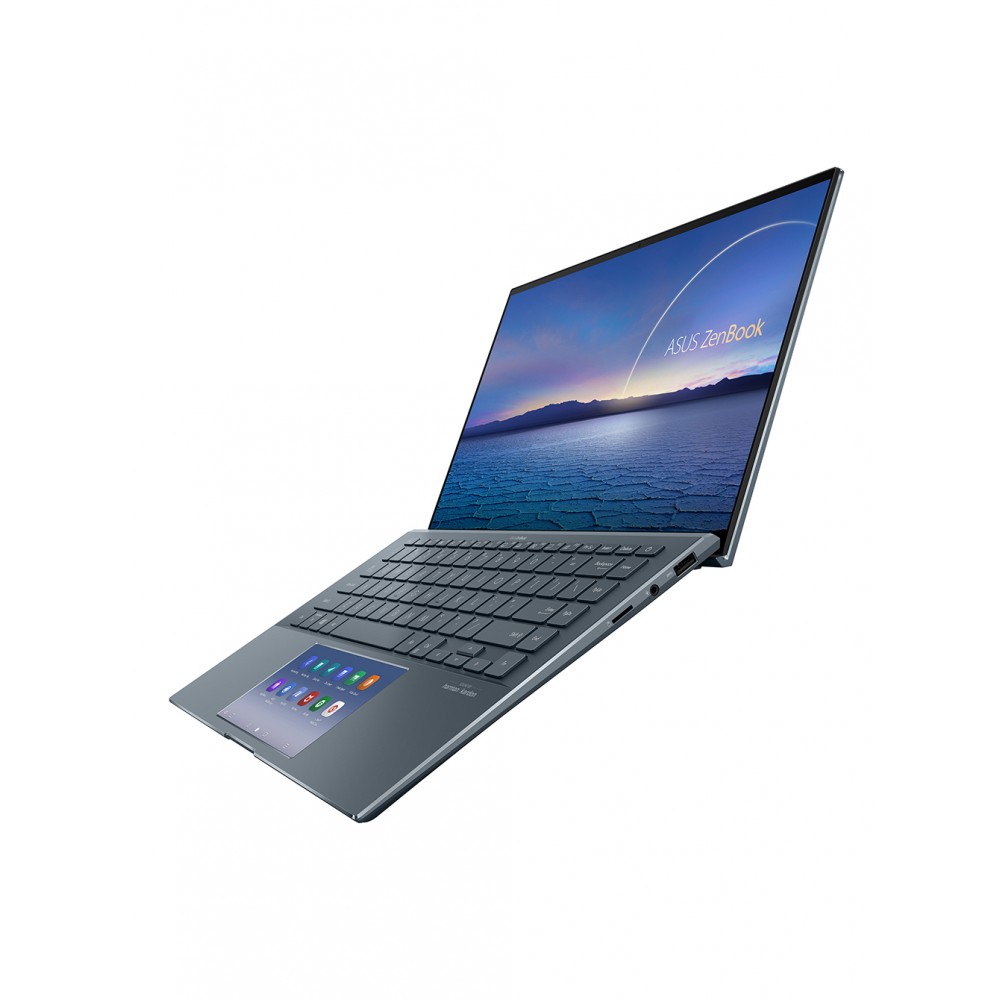 Ноутбук ASUS UX435EA-A5022R +bag+cable 14"(1920x1080 (матовый) IPS)/Intel Core i7 1165G7(2.8Ghz)/16384Mb/1024PCISSDGb/noDVD/Int:Intel Iris Xe Graphics/Cam/BT/WiFi/war 1y/1.19kg/Pine Grey/W10Pro + ScreenPad / 90NB0RS1-M01150 90NB0RS1-M01150