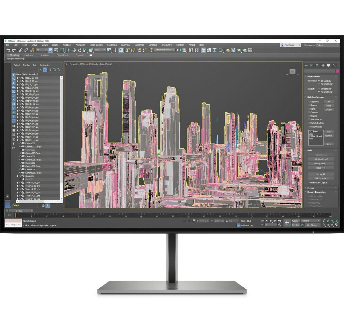Монитор HP 27" Z27u G3 Monitor 2560х1440, 16:9, IPS, 350 cd/m2, 1000:1, 5ms, 178°/178°, HDMI, USB 3.1, DP, USB Type-C, 60 Hz, tilt, swivel, pivot, 6,2 kg, Silver 1B9X2AA 1B9X2AA