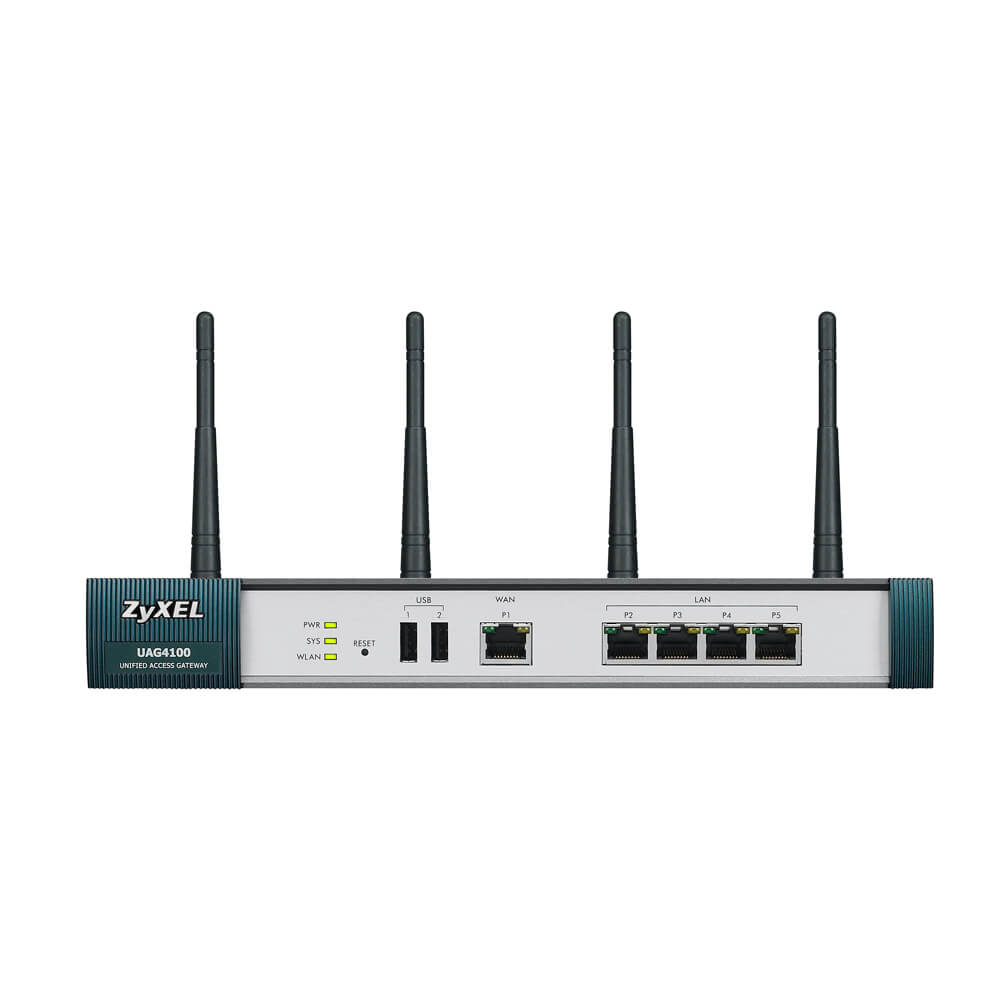 Шлюз ZYXEL упр. хот-спот UAG4100, 1xWAN GE/4xLAN GE/802.11a/b/g/n (2,4 и 5 ГГц)/2xUSB2.0/AP Controller/SP350E UAG4100-EU0102F UAG4100-EU0102F