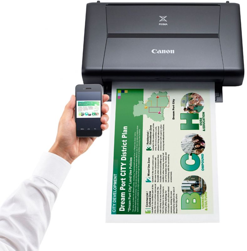 Принтер Canon IP-110 with battery, A4, 9600 x 2400 dpi, А4, WiFi, USB, AirPrint, Battery 9596B029 9596B029 #3