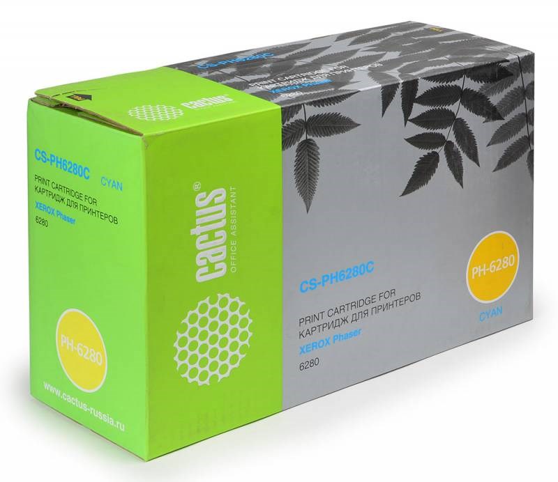 Тонер-картридж Cactus CS-PH6280CR 106R01400 голубой для Xerox Phaser 6280 (5900стр.) CS-PH6280CR CS-PH6280CR