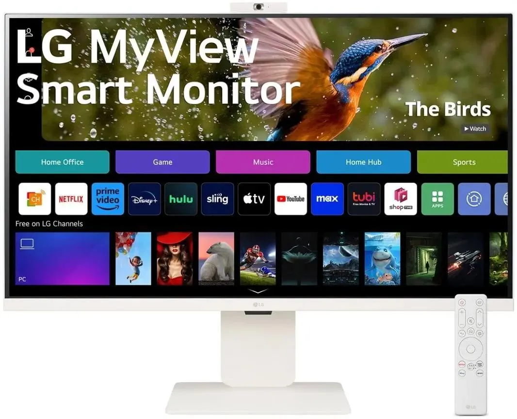 Монитор LG MyView 31.5'' 4K UHD Smart Monitor, IPS, 400cd/m2, 16:9, 5мс (GtG), 60Hz, 178/178, speakers 5Wx2, webcamera, внешний БП, USB Type-C(90W), 2xHDMI, USB, VESA 100x100 mm, HAS, webOS  32SR85U-W 32SR85U-W