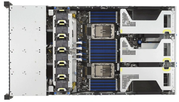 Серверная платформа ASUS RS720A-E12-RS24U 2xSP5(LGA 6096; up to 400W),24xDDR5 RDIMM(up to 6TB),24xNVMe/SATA(16 NVMe+8x NVMe/SATA/SAS),soft RAID,2xM.2 slot,8 PCIeGen5+1xRAID slot+OCP 3.0,2x10GBe,2x2600W,ASMB11-Ikv 90SF02E1-M006D0 90SF02E1-M006D0