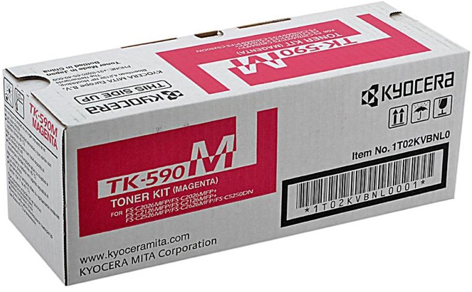 Картридж Kyocera TK-590M для FS-C2026MFP/C2126MFP/C2526MFP/C2626MFP/C5250DN, P6026CDN/P6526CDN Magenta 1T02KVBNL0 1T02KVBNL0