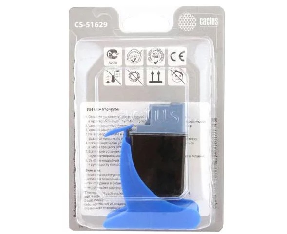 Картридж Cactus струйный CS-51629 №29 черный для HP DJ 600/660C/670/690C (42мл) CS-51629 CS-51629