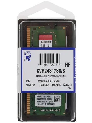 Модуль памяти Kingston (DDR4 SODIMM 8GB,PC4-19200, 2400MHz)(KVR24S17S8/8) KVR24S17S8/8 #1