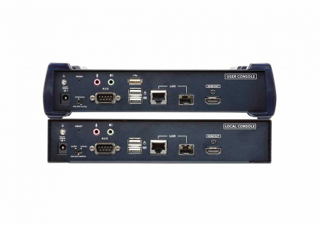 Удлинитель ATEN KVM USB HDMI+AUDIO+RS232, 10км при прямом подкл через SFP модуль/неогранич, через switch, 1xUTP Cat5e, HDMI+2xUSB A-тип+2xMINI JACK+DB9+SFP, 5xF+M, спец,шнур, PoE, (Virtual Media;макс,разр,3840х2160) KE8952-AX KE8952-AX