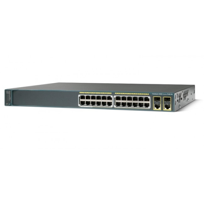 Коммутатор Cisco  Catalyst 2960 Plus 24 10/100 PoE + 2 T/SFP LAN Lite(WS-C2960+24PC-S) WS-C2960+24PC-S