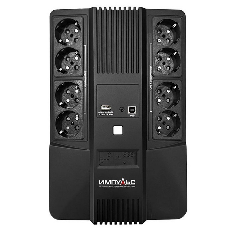 Источник бесперебойного питания Импульс МАСТЕР 1000 1000/600 ВА/Вт, LED, USB, RJ11/RJ45, SCHUKOx8 MT10201 MT10201 #2