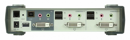 KVM-переключатель ATEN DVI-D+AUDIO+KBD+MOUSE USB, 2> 1 компьютер, без шнуров, (макс,разр,3840x2160 30HГц при исп,кабеля DVI<=>HDMI) CS261-AT-G CS261-AT-G