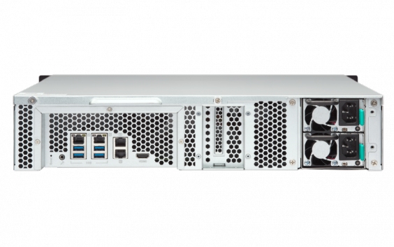 Сетевой RAID-накопитель QNAP 8 отсеков для HDD, стоечное исполнение, 2 блока питания. Intel Celeron J3455 1,5 ГГц, 4 ГБ TS-853BU-RP-4G TS-853BU-RP-4G