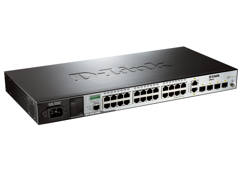 Коммутатор D-Link L2 Managed Switch with 24 10/100Base-TX ports and 2 100/1000Base-X SFP ports and 2 100/1000Base-T/SFP combo-ports DES-3200-28/C1A DES-3200-28/C1A #1