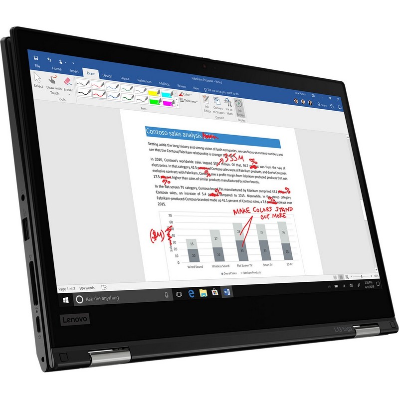 Ноутбук Lenovo L13 Yoga G2 T13.3FHD_IPS_GL_300N_MT/ CORE_I5-1135G7_2.4G_4C_MB/ 8GB(8X8GX16)_DDR4_3200/ 256GB_SSD_M.2_2280_NVME_TLC_OP/ / INTEGRATED_GRAPHICS/ / FINGERPRINT_READER/ DOS,IR&HD_CAMERA_W/MIC/ BKLT_KB_BK_RUS/ SMART_CARD_READER/ 4CELL_46WH_ 20VK000VRT