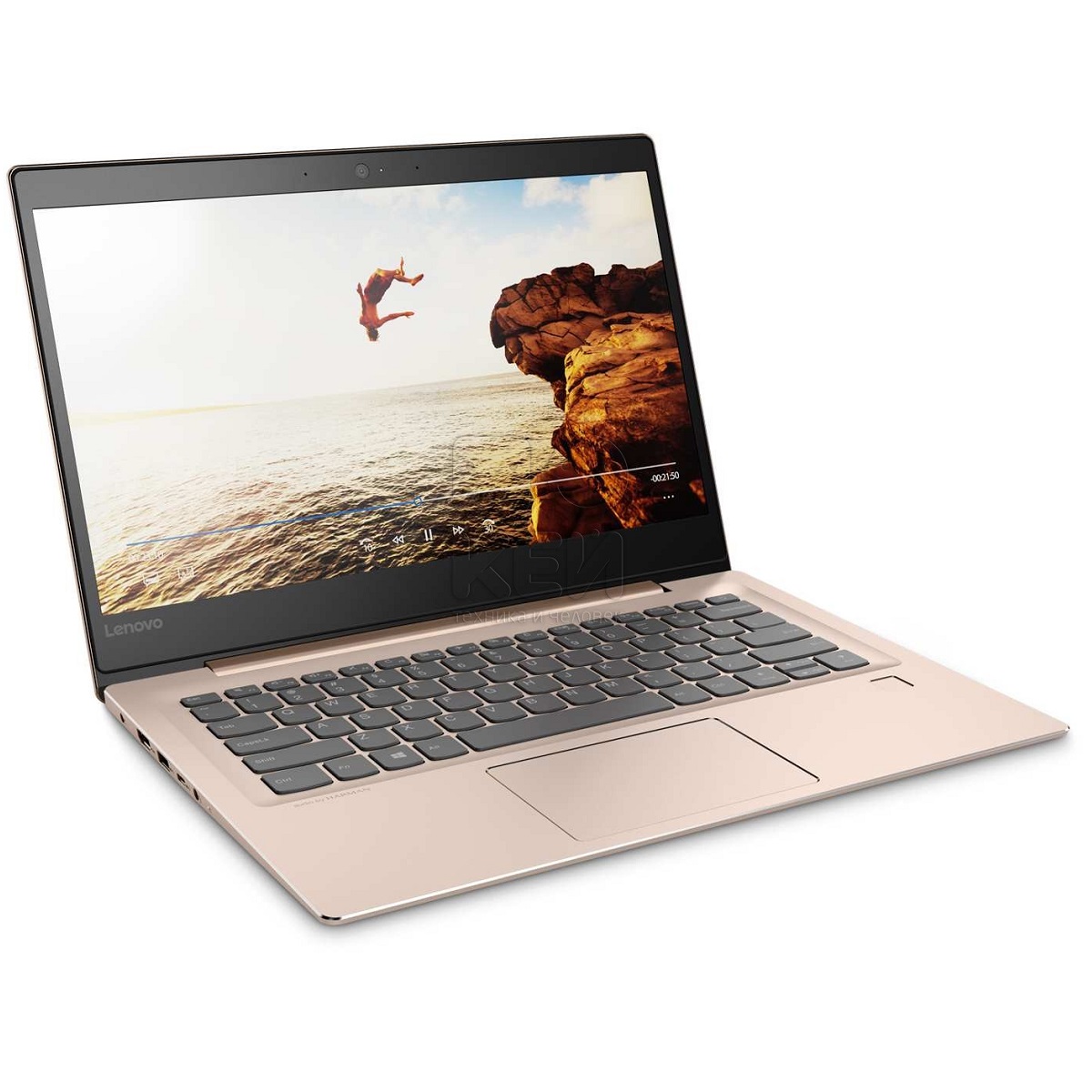 Ноутбук Lenovo IdeaPad 520S-14IKB 14" золотистый Core i3 7100U, 4Gb, SSD256Gb, Intel HD Graphics 620, 14", IPS, FHD (1920x1080), Windows 10, gold, WiFi, BT, Cam (80X200F2RK) 80X200F2RK