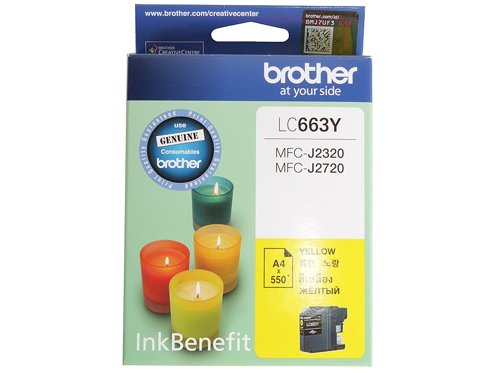 Картридж Brother LC-663Y для MFCJ2320/2720, 600стр,желтый (LC-663Y) LC-663Y #1