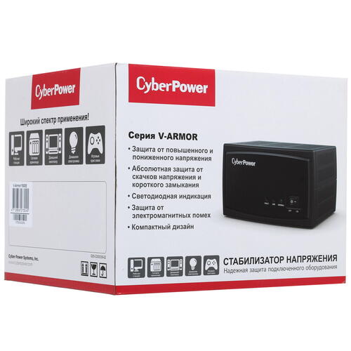 Стабилизатор CyberPower 1500VA/600W (2 EURO + 1 IEC С13 ) V-ARMOR 1500E V-ARMOR 1500E