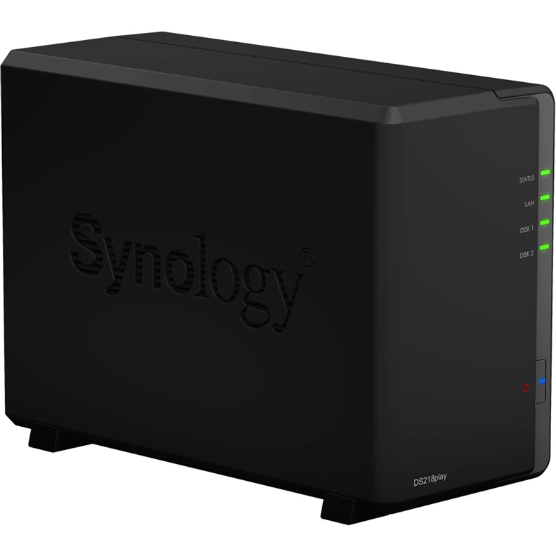 СХД Synology DS218PLAY Realtek RTD1296 4C 1.4GHz,1GB DDR4,2*2.5"/3.5" SATA HDD/SSD,1GbE,2*USB3.2,iSCSI,2xIPcam(upto 15),1xPS DS218play DS218play