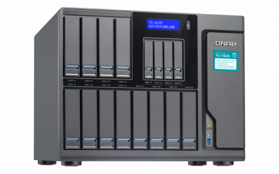 Сетевой RAID-накопитель QNAP 12*3,5"/2,5", 4*2,5", 2*10 GSFP+. Annapurna Labs Alpine AL-514 1,7 ГГц ARM Cortex-A15, 8 ГБ DDR3 TS-1635-8G TS-1635-8G