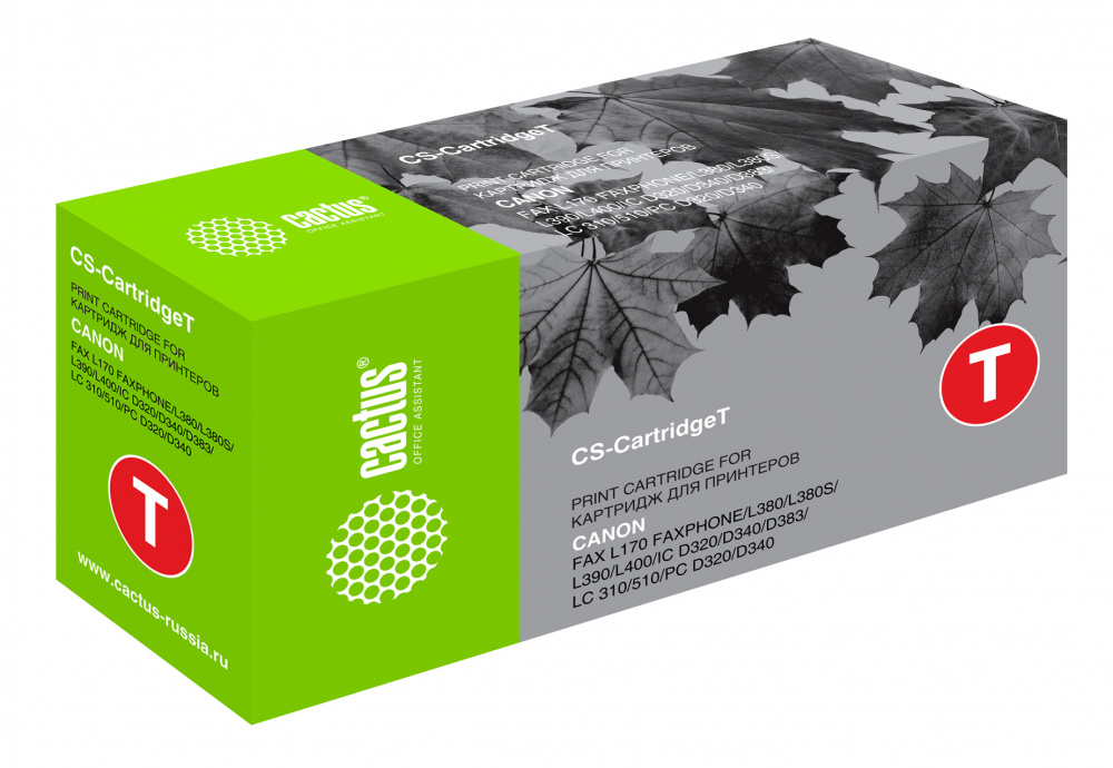 Тонер-картридж Cactus CS-CartridgeT черный для Canon L170/L380/L380S/L390/L400/IC D320/D340/D383/LC CS-CARTRIDGET CS-CARTRIDGET